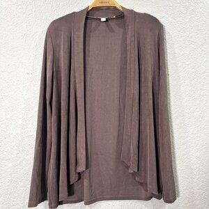 Dana Buchanan Travel Anywhere‎ Cardigan Womens S Brown Slinky Knit Stretch Drape